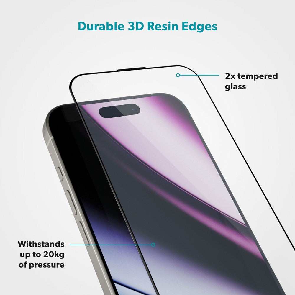 Epico - iPhone 16 Pro Max - Hero Glass 3D Skærmbeskyttelsesglas - Gennemsigtig