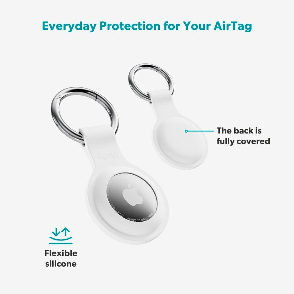 Epico Silikone Cover til Apple AirTag 1. & 2. Gen. - Hvid
