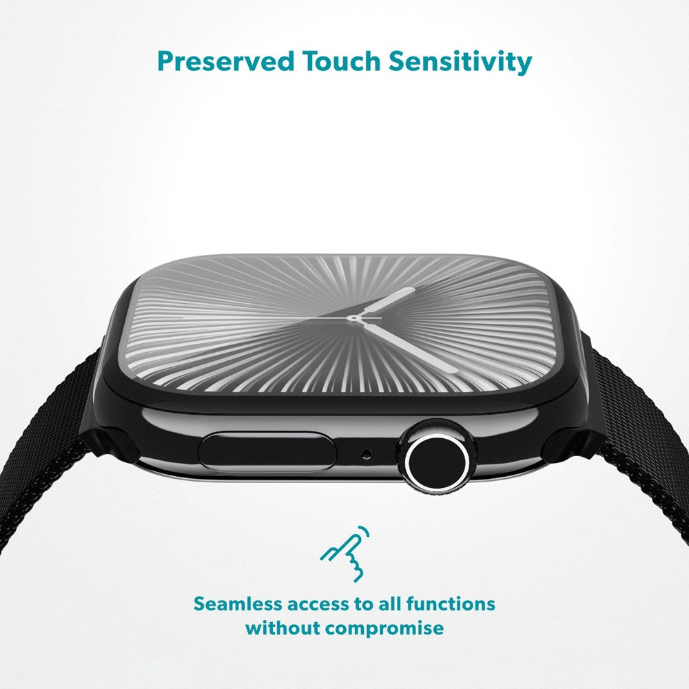 Epico - Apple Watch SE / 6 / 5 / 4 (44mm) 3D+ Flexiglass m. Installationsramme - Gennemsigtig / Sort Kant