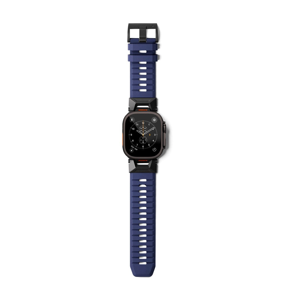 Apple Watch (42/44/SE/45/46/49) Epico Rubber Pro Urrem m. Metalspænde - Blå