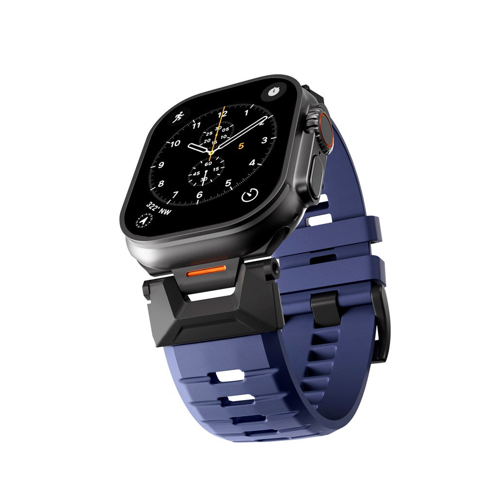 Apple Watch (42/44/SE/45/46/49) Epico Rubber Pro Urrem m. Metalspænde - Blå