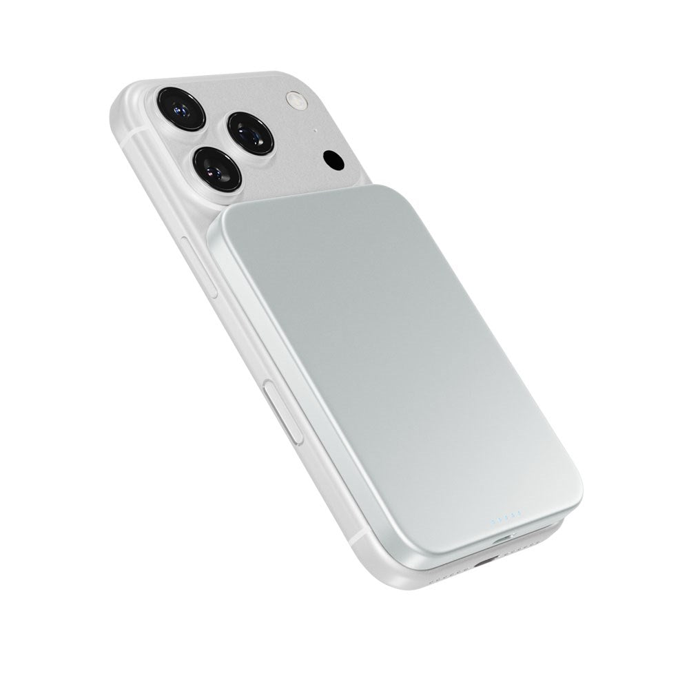 Epico 15W UltraPack EM51 5000 mAh Slim Alu Mag+ Power Bank - m. USB-C - Qi2 / MagSafe Kompatibel - Silver