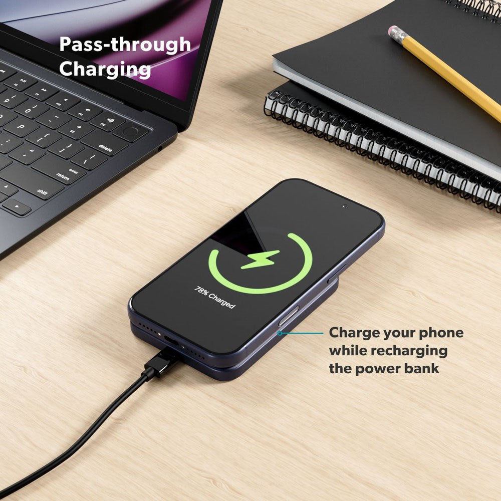Epico 15W UltraPack EM51 5000 mAh Slim Alu Mag+ Power Bank - m. USB-C - Qi2 / MagSafe Kompatibel - Blue