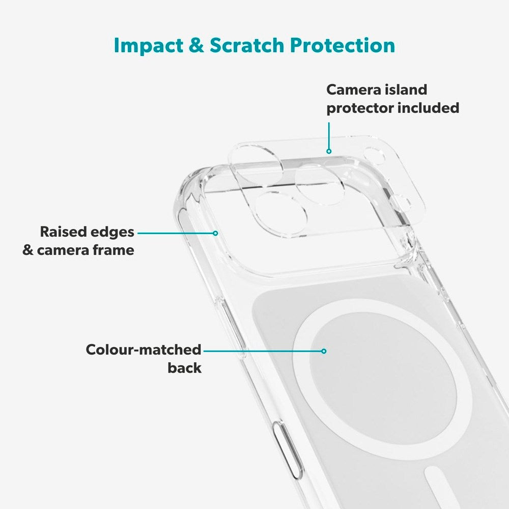 Epico iPhone 17 Pro Max Tile Mag+ Bagside Cover - MagSafe Kompatibel - Gennemsigtig / Hvid