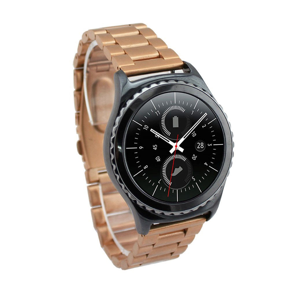 Klassisk stropp i solid rustfritt stål m. Spenne (20 mm) - Rose gull