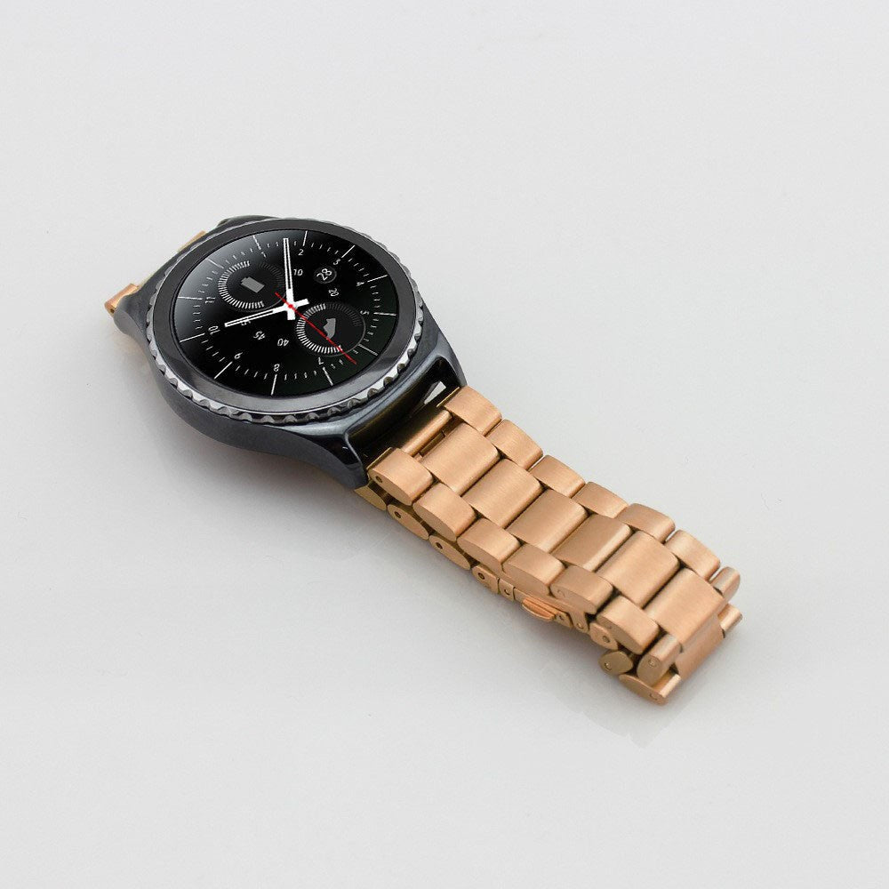 Klassisk stropp i solid rustfritt stål m. Spenne (20 mm) - Rose gull