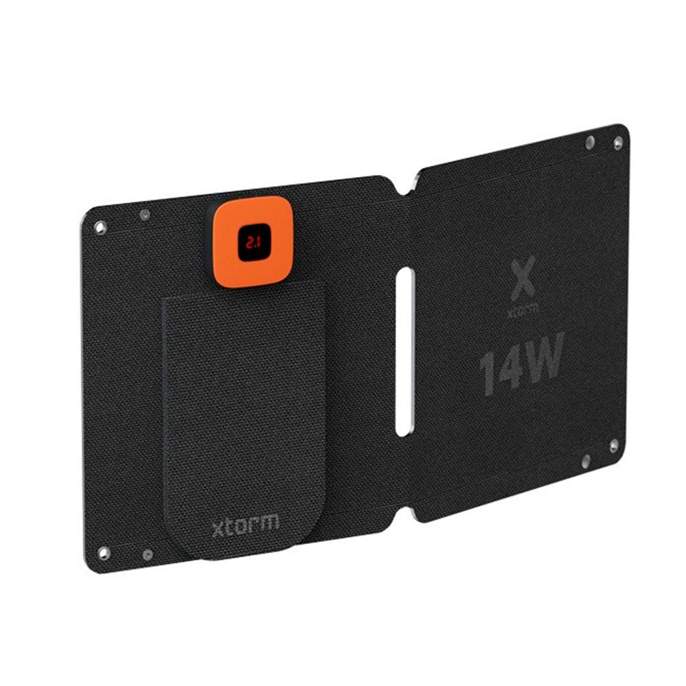 Xtorm SolarBooster Solcellelader 14W w. USB-A & USB-C - Svart