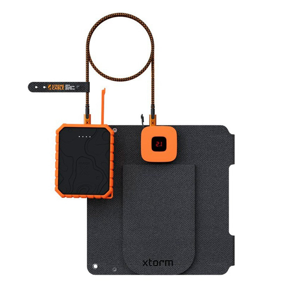 Xtorm SolarBooster Solcellelader 14W w. USB-A & USB-C - Svart