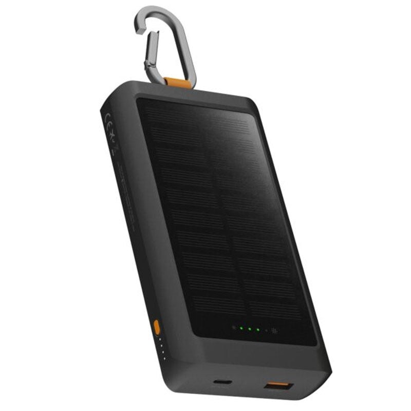Xtorm Solcelle PowerBank - 1x USB-A & 1x USB-C - 10.000 mAh / 15W - Sort
