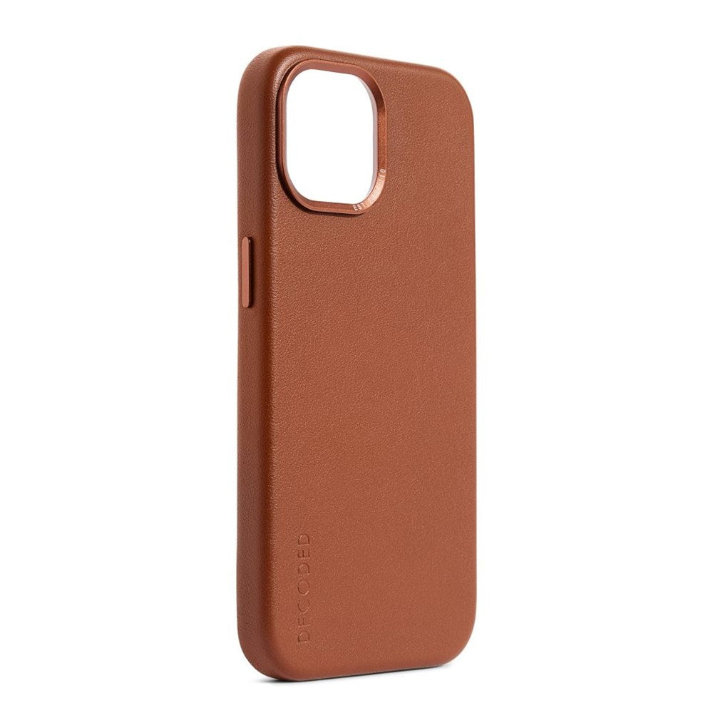 Dekodet iPhone 15 Pro Leather Bakdeksel - MagSafe-kompatibel - Tan
