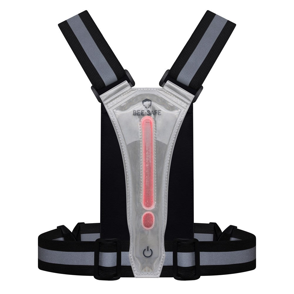 Bee-Safe - Løbevest - LED & Mobillomme - Sølv