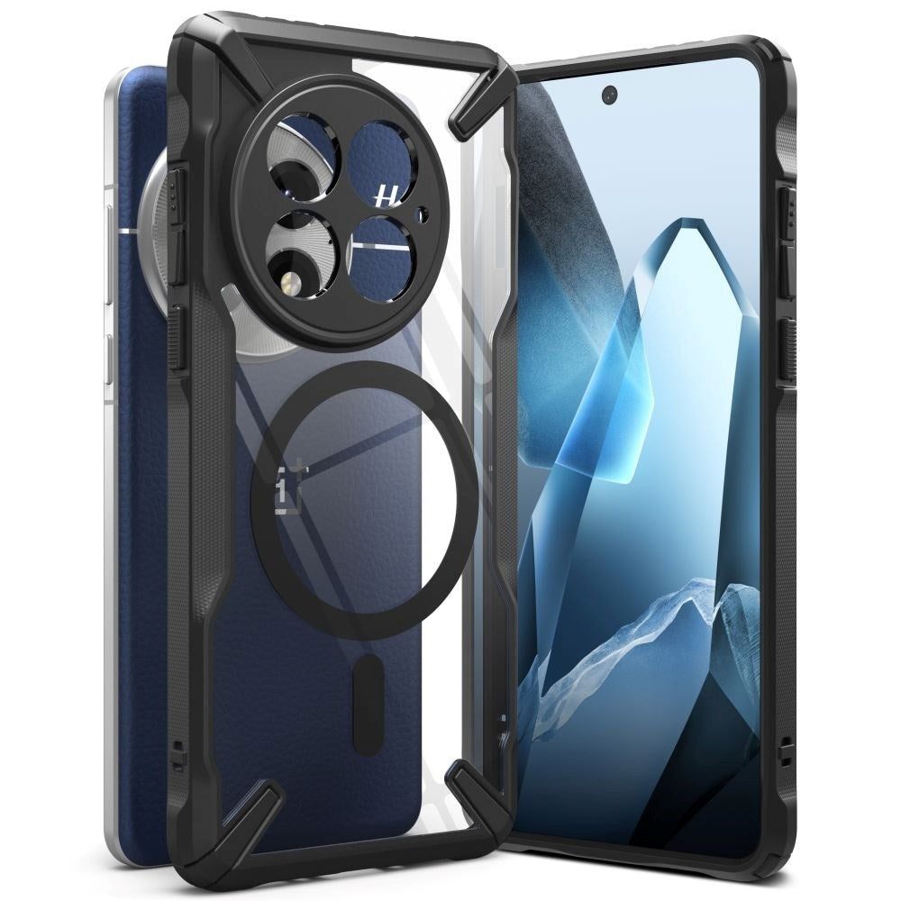 OnePlus 13 Ringke Fusion X Bakdeksel - MagSafe-kompatibelt - Svart / Gjennomsiktig