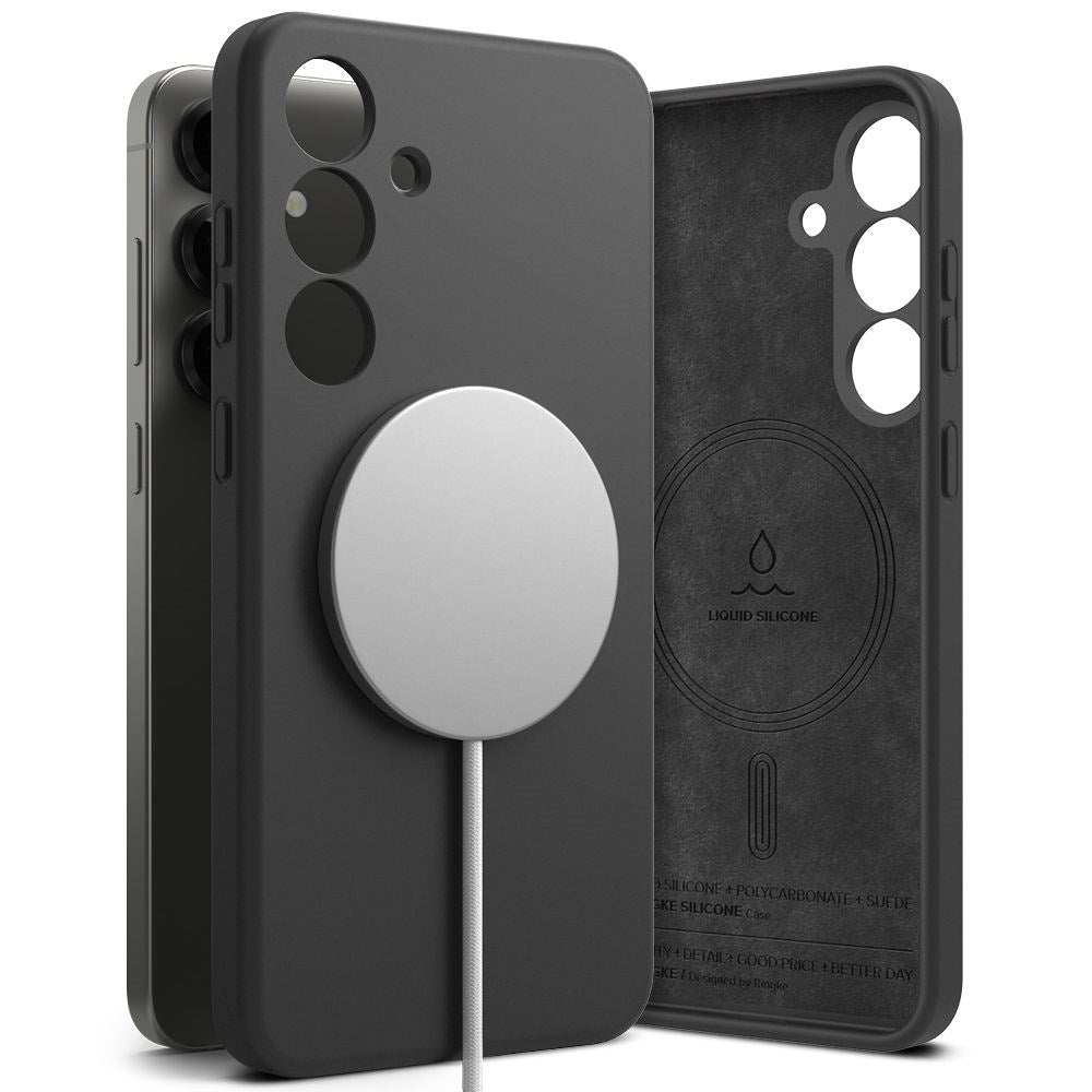 Ringke Samsung Galaxy S25+ (Plus) Magnetisk silikonetui med MagSafe - Svart