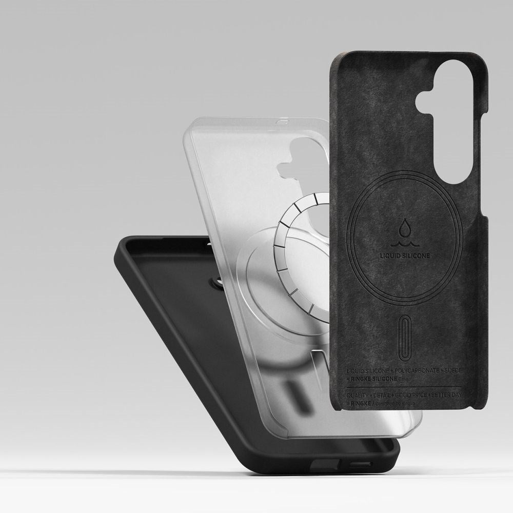 Ringke Samsung Galaxy S25+ (Plus) Magnetisk silikonetui med MagSafe - Svart