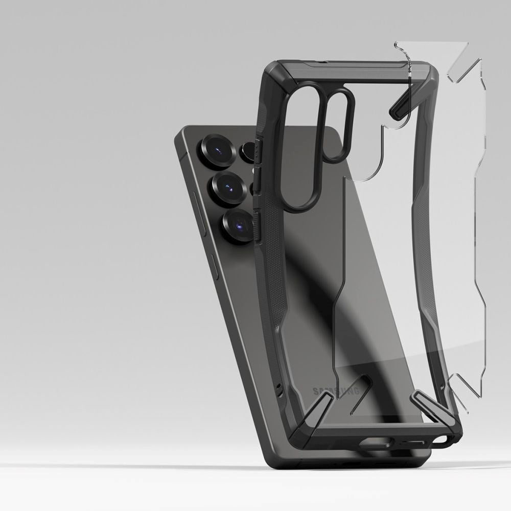 Samsung Galaxy S25 Ultra Ringke Fusion X Bagside Cover - Gennemsigtig / Sort