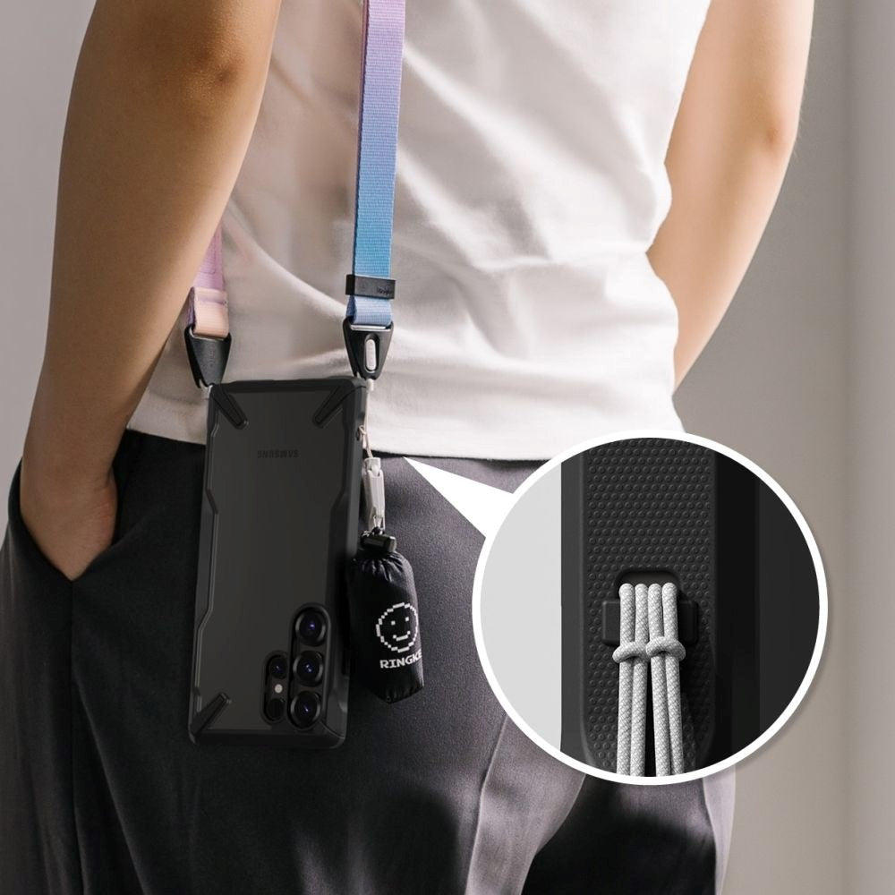 Samsung Galaxy S25 Ultra Ringke Fusion X Bagside Cover - Gennemsigtig / Sort