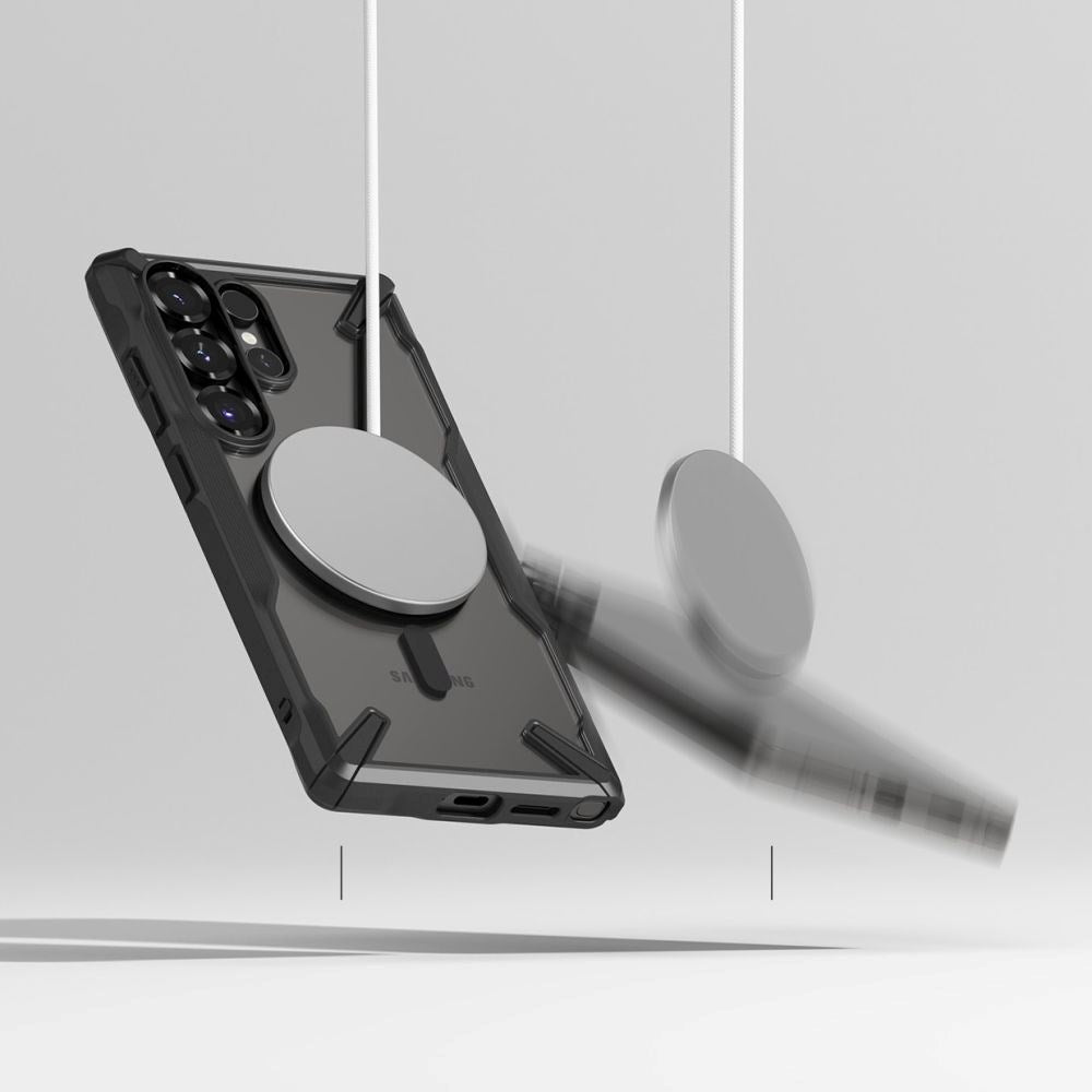Samsung Galaxy S25 Ultra Ringke Fusion X Bagside Cover - MagSafe Kompatibel - Gennemsigtig / Sort