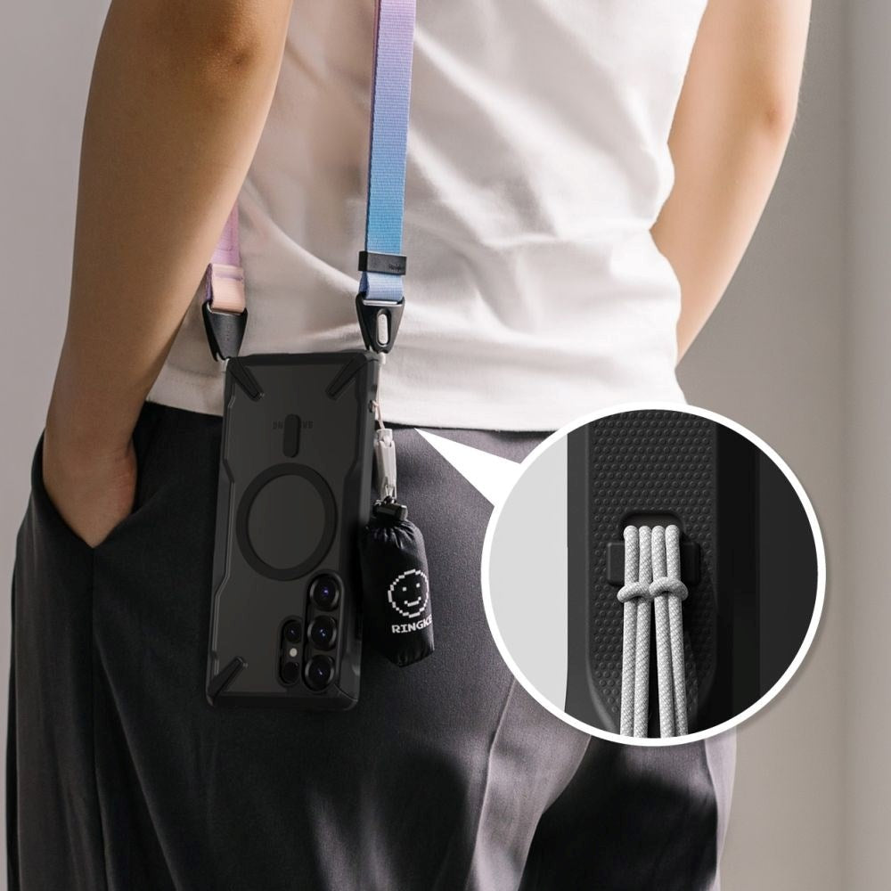 Samsung Galaxy S25 Ultra Ringke Fusion X Bagside Cover - MagSafe Kompatibel - Gennemsigtig / Sort