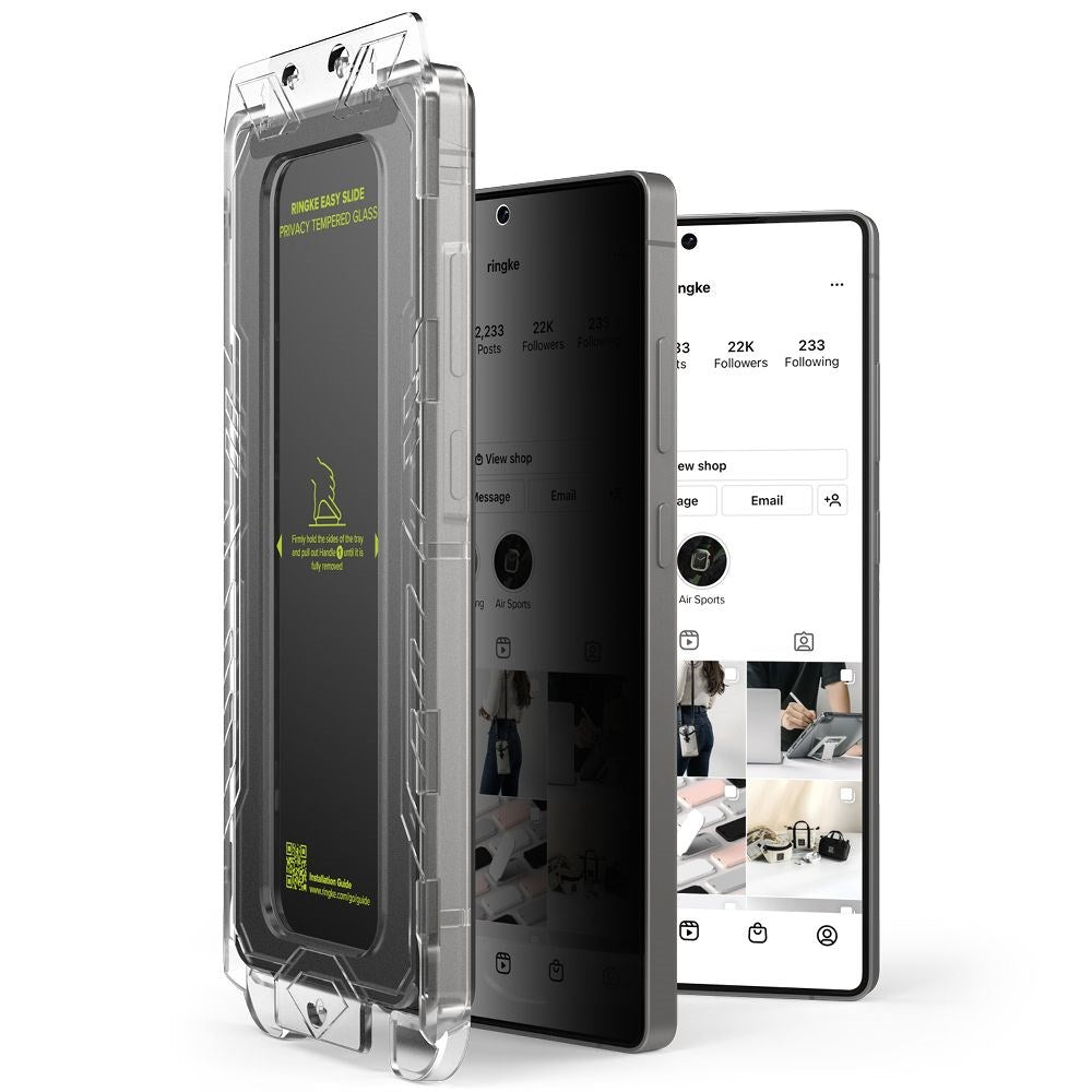 Ringke Samsung Galaxy S25 Ultra Easy Slide Skjermbeskytter i herdet glass – Personvern