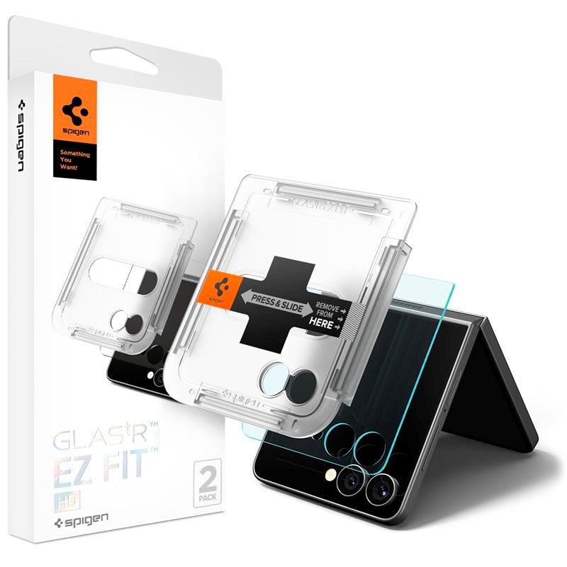 Samsung Galaxy Z Flip7 - Spigen Glass tR EZ Fit HD - 2 stk - Gennemsigtig