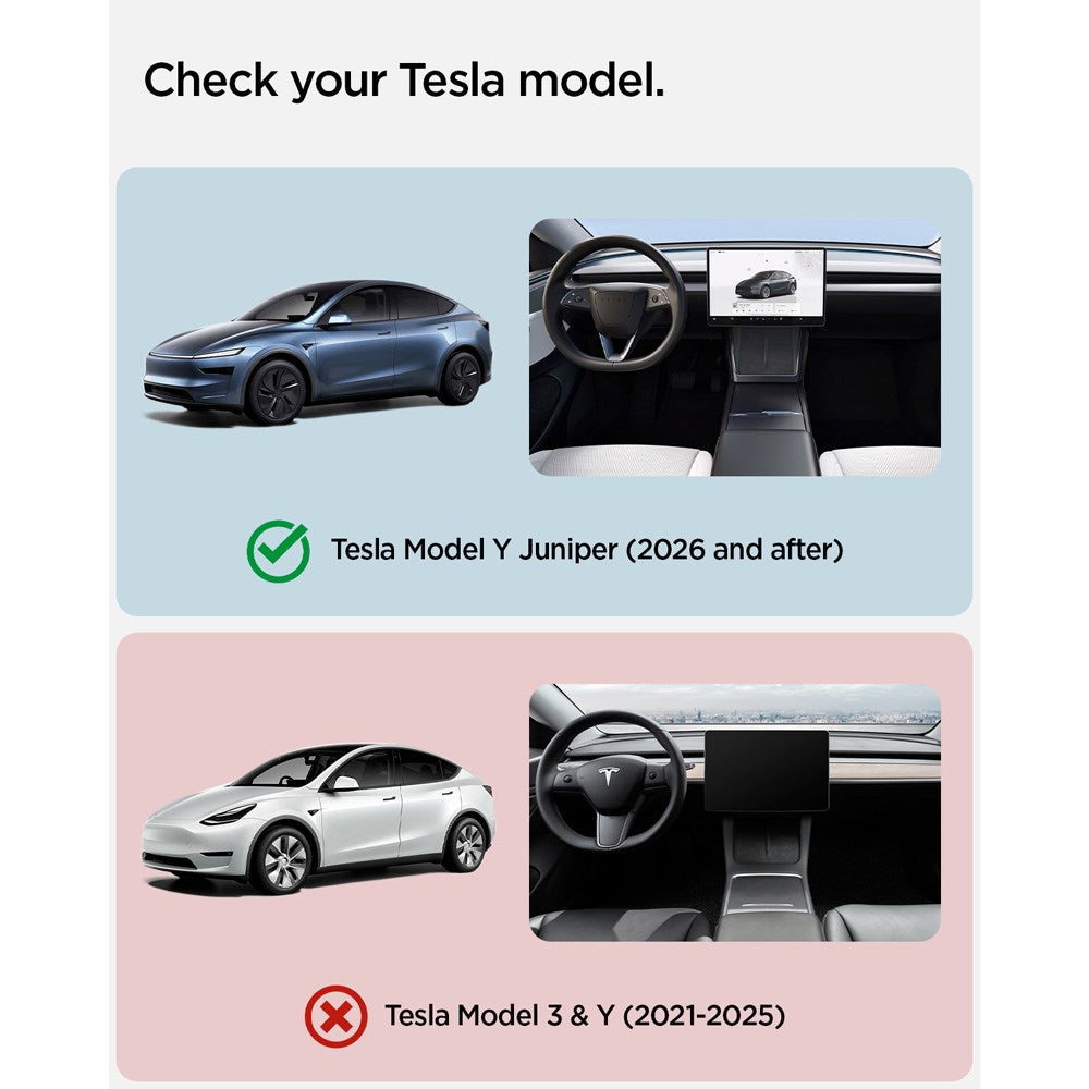 Spigen Trådløs Opladning Cover til Tesla Model Y Juniper - Hvid
