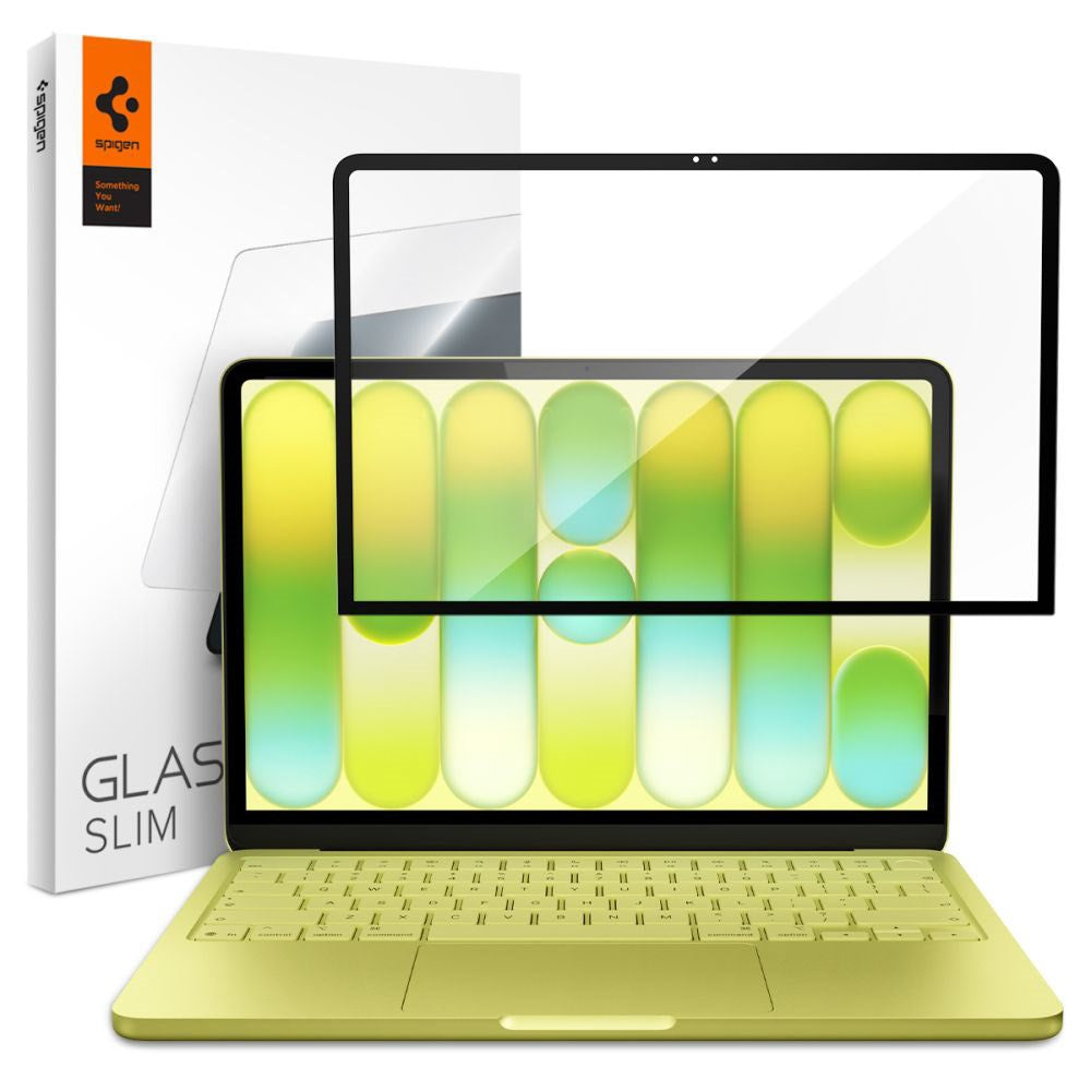 MacBook Neo 13 A18 Pro (2026) Spigen Hærdet Beskyttelsesglas - Gennemsigtig / Sort Kant