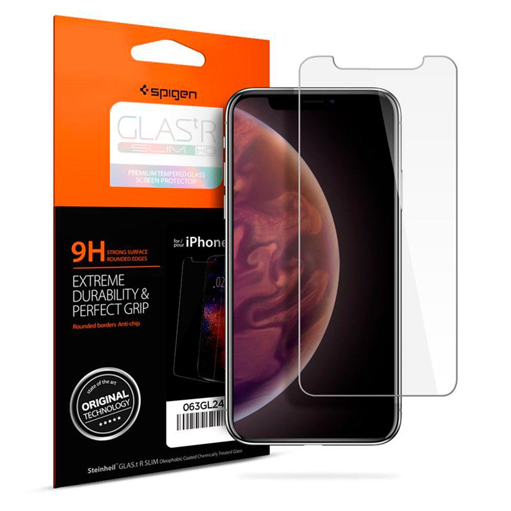 iPhone 11 Pro / X / Xs Spigen Glas.tr Slim HD-skjermbeskytter - Veskevennlig - Gjennomsiktig