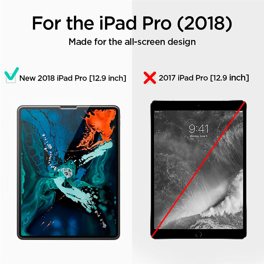 iPad Pro 12,9" (2022 / 2021 / 2020 / 2018) Spigen Glass.Tr Slim Skjermbeskytter - Herdet glass - Gjennomsiktig