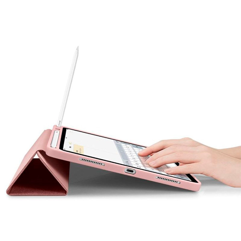 iPad Air 10.9-11" (2025-2020) Spigen Urban Fit Stof Flip Cover m. Pen Holder - Rose Gold
