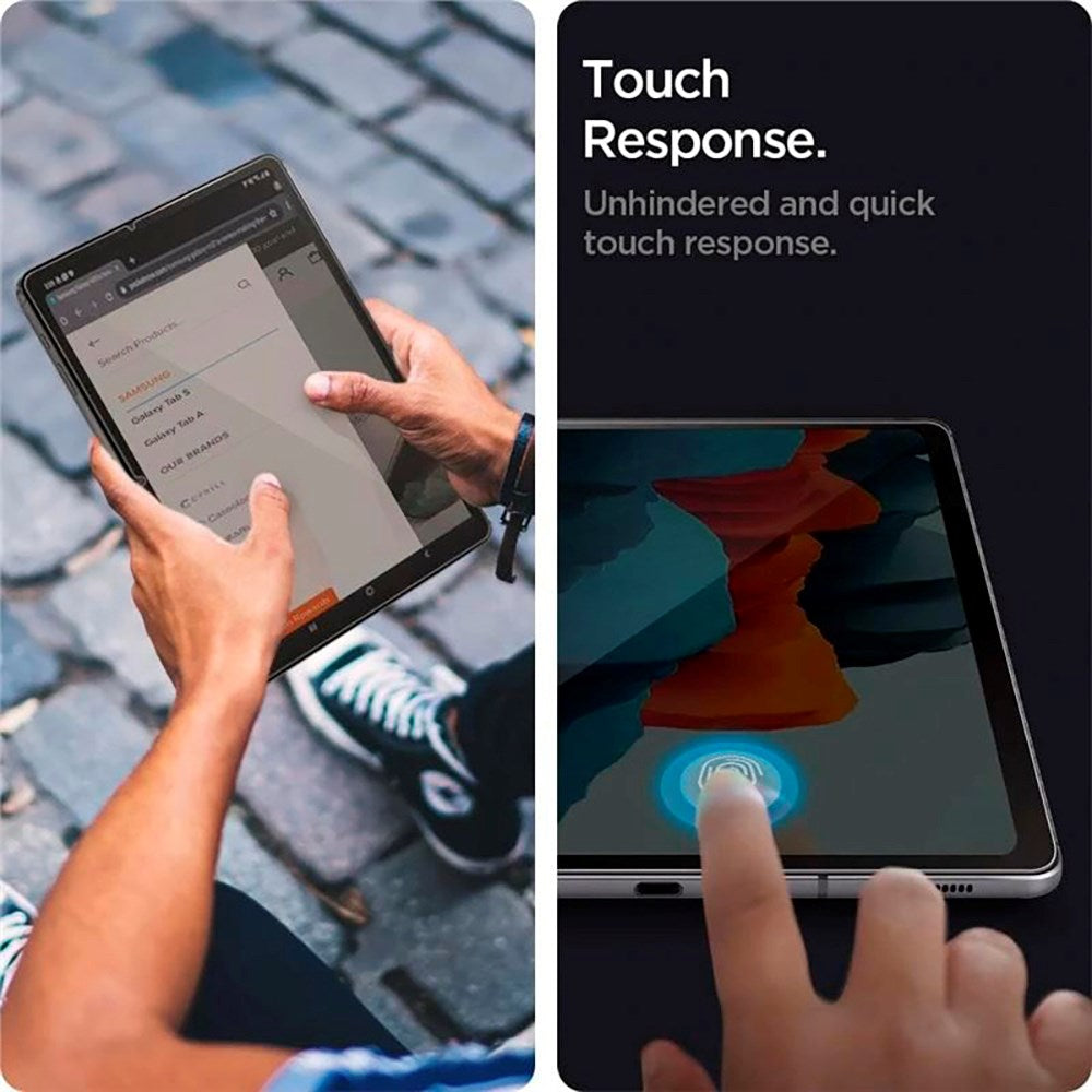 Samsung Galaxy Tab S8 / S7 Spigen EZ Fit Glas.tR Skjermbeskytter - Veskevennlig - Gjennomsiktig