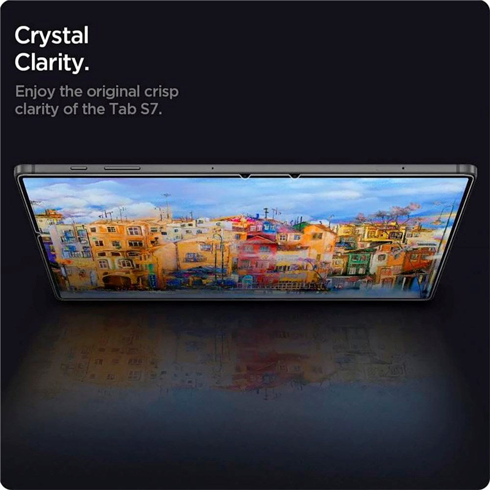 Samsung Galaxy Tab S8 / S7 Spigen EZ Fit Glas.tR Skjermbeskytter - Veskevennlig - Gjennomsiktig