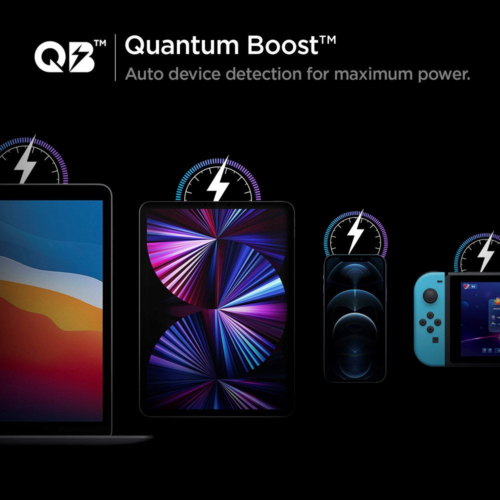 Spigen PowerArc ArcStation Billader PD 65W med 2 x USB-C - Sort