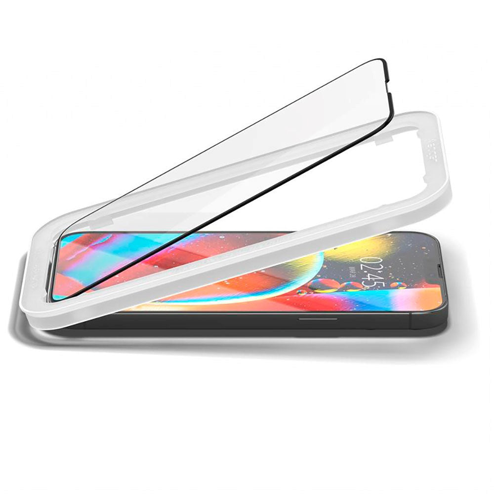 iPhone 16e / 14 / 13 / 13 Pro Spigen skjermbeskytter - 2-pack - Black Edge