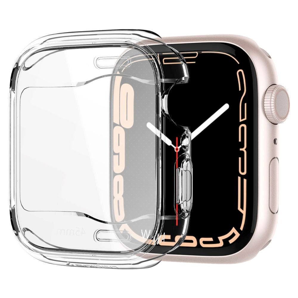 Apple Watch 9/8/7 (45 mm) Spigen Ultra Hybrid plastdeksel m. Skjermbeskytter - Krystallklar