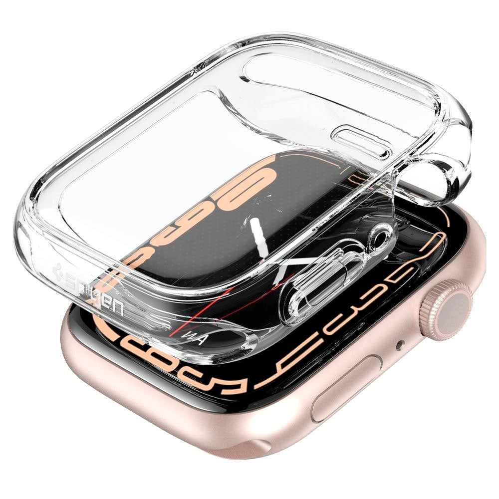 Apple Watch 9/8/7 (45 mm) Spigen Ultra Hybrid plastdeksel m. Skjermbeskytter - Krystallklar