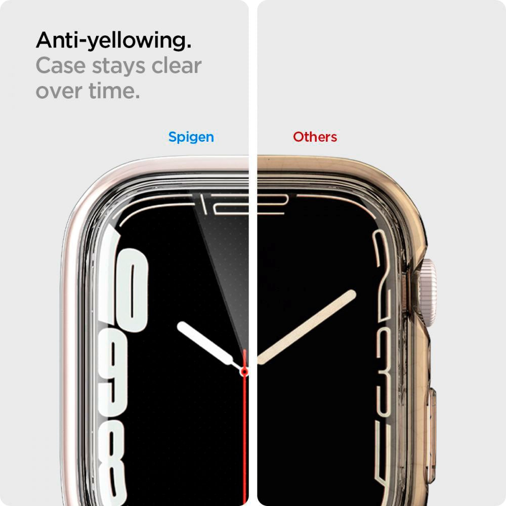 Apple Watch 9/8/7 (45 mm) Spigen Ultra Hybrid plastdeksel m. Skjermbeskytter - Krystallklar
