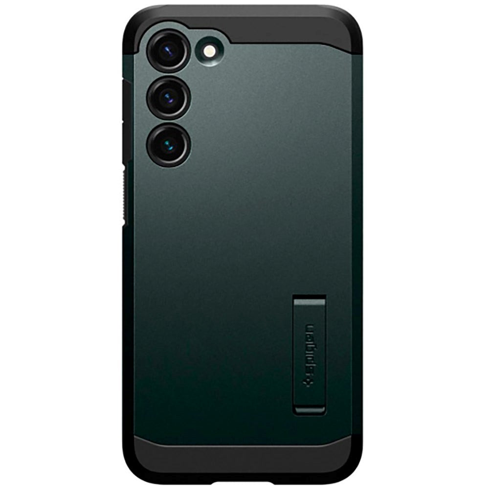 Samsung Galaxy S23 Spigen Tough Armor-deksel m. Stativ - Grønn