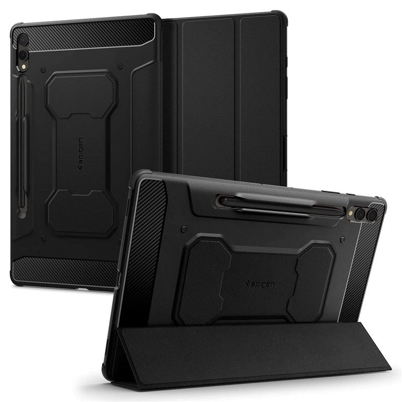 Samsung Galaxy Tab S9+ (Plus) Spigen Rugged Armor Pro Flip Case - Sort