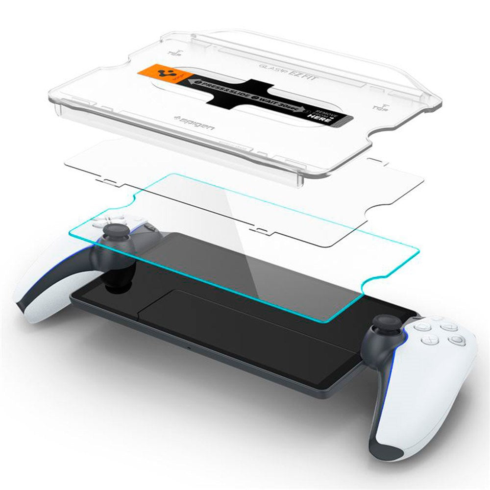 Spigen Glass tR EZ Fit skjermbeskytter for PlayStation Portal Remote Player - Gjennomsiktig