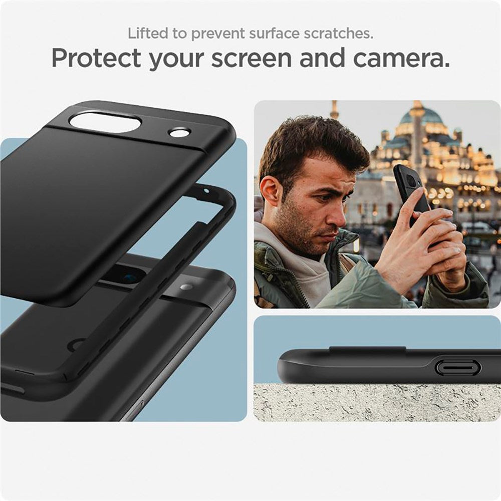 Google Pixel 8a Spigen Thin Fit Bakdeksel - Svart