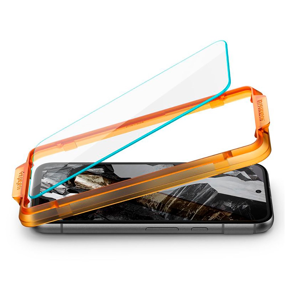 Google Pixel 8a Spigen Alignmaster Glas.tR Skjermbeskytter 2. Del - Veskevennlig - Gjennomsiktig