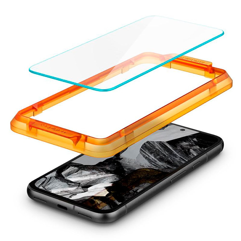 Google Pixel 8a Spigen Alignmaster Glas.tR Skjermbeskytter 2. Del - Veskevennlig - Gjennomsiktig