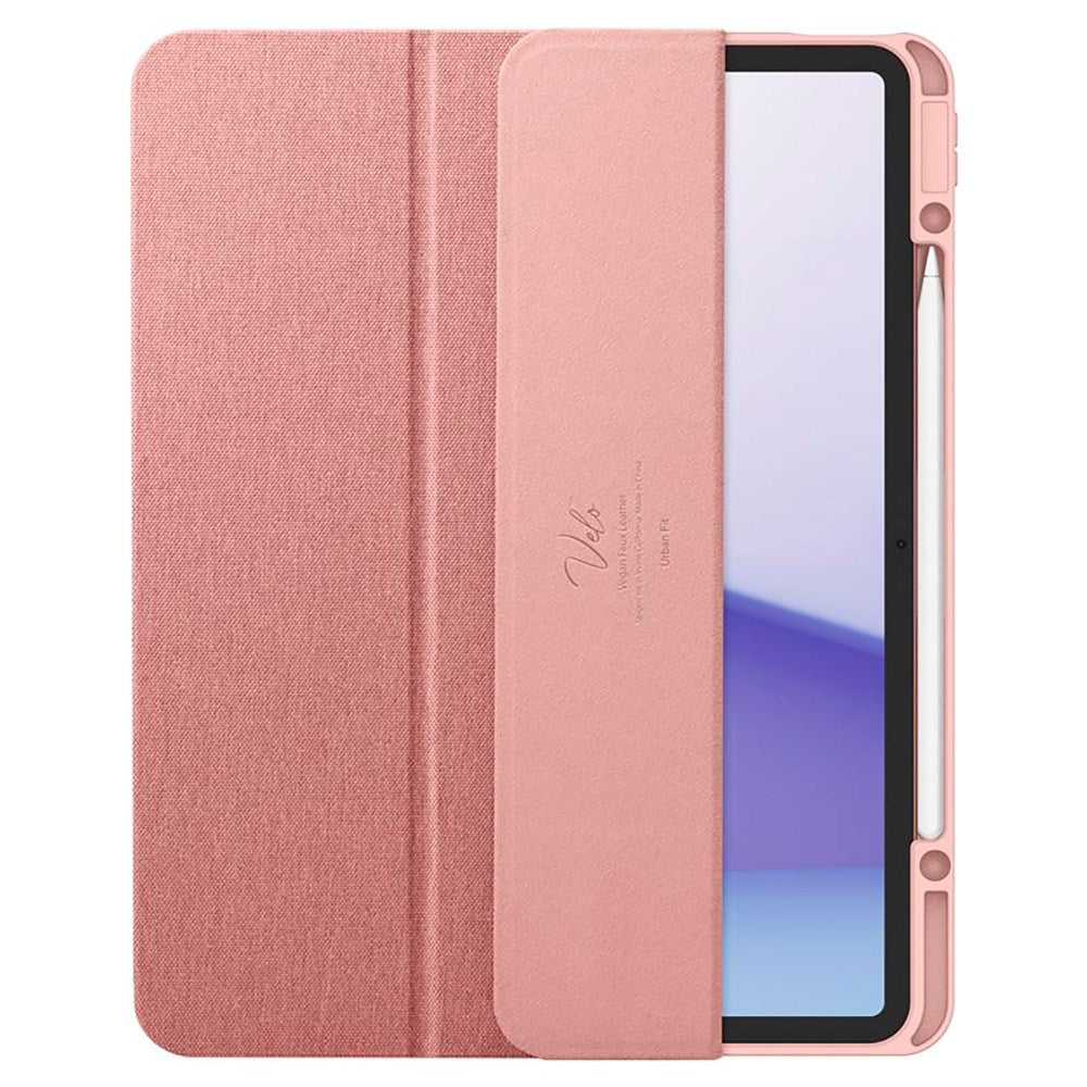 iPad Air 13" (2025 / 2024) Spigen Urban Fit Flip-deksel med penneholder - rosa gull