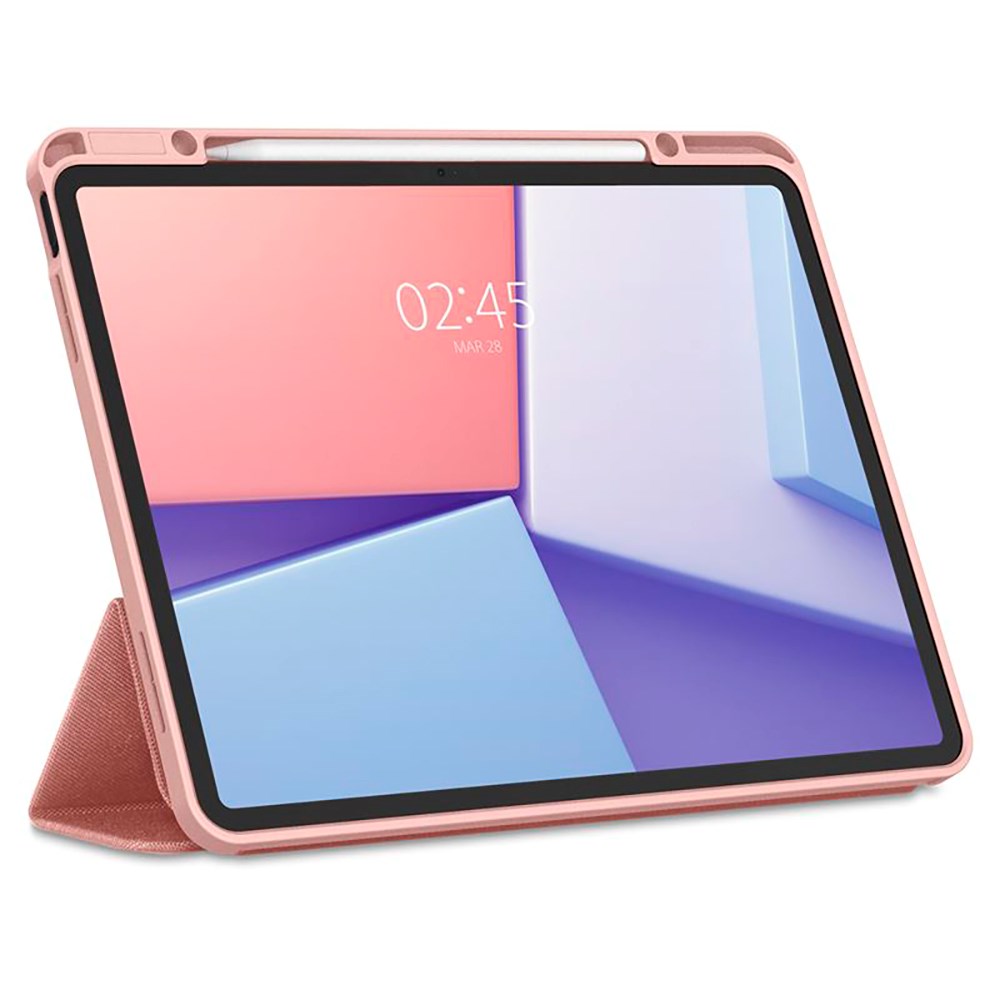 iPad Air 13" (2025 / 2024) Spigen Urban Fit Flip-deksel med penneholder - rosa gull