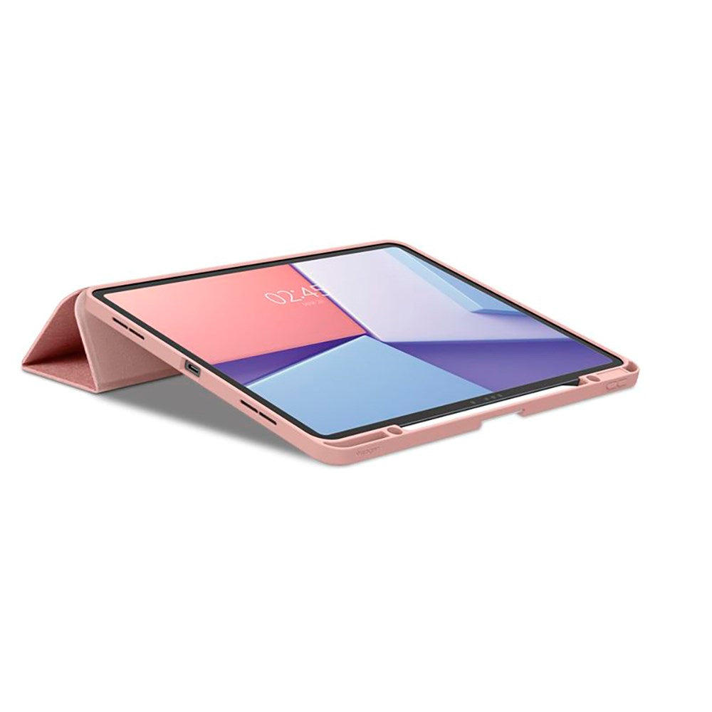 iPad Air 13" (2025 / 2024) Spigen Urban Fit Flip-deksel med penneholder - rosa gull