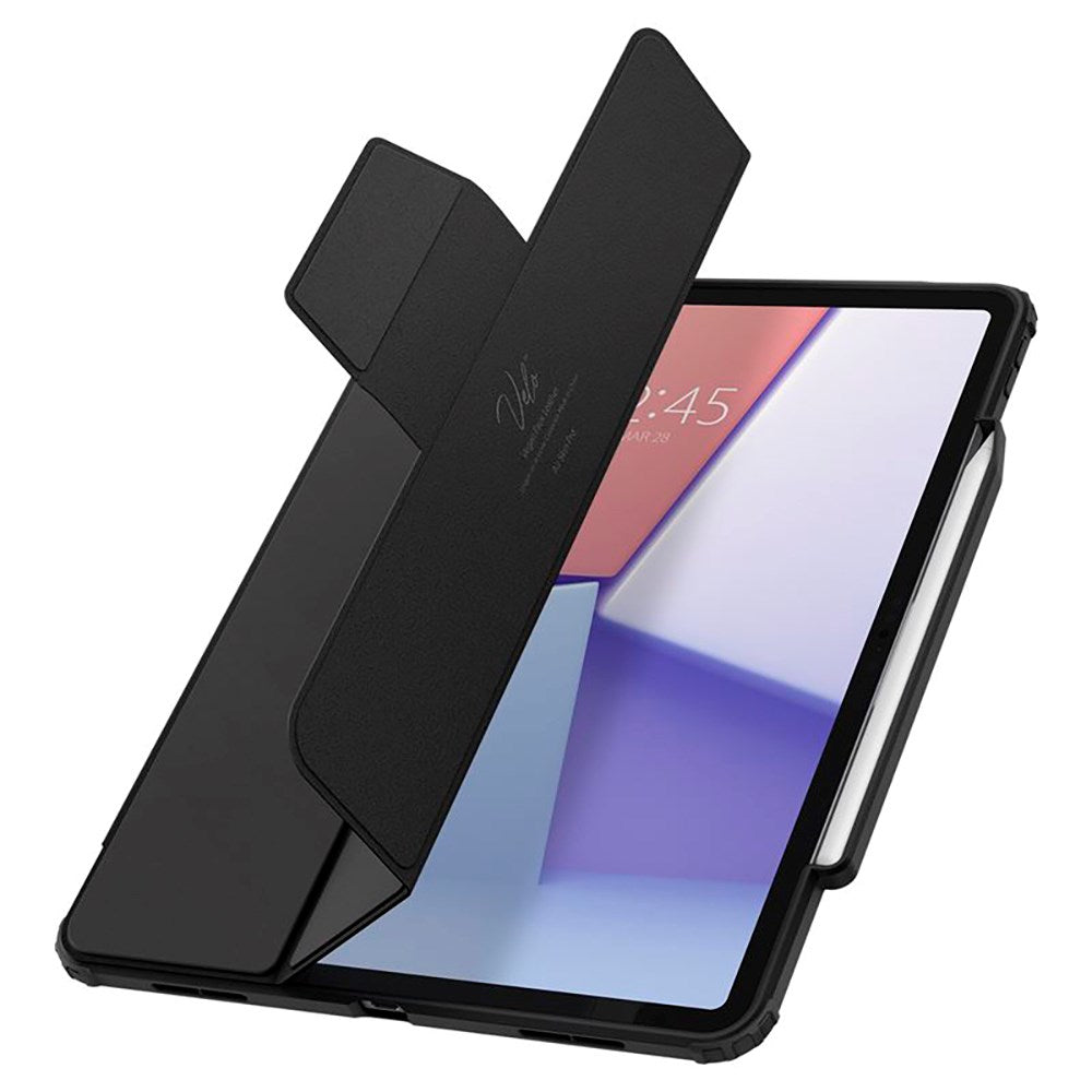 iPad Air 13" (2025 / 2024) Spigen Air Skin Pro Leather Flip Cover - Svart