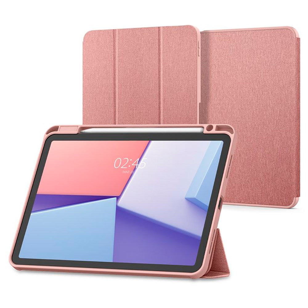 iPad Air 11" (2025 / 2024) Spigen Urban Fit Flip-deksel med penneholder - rosa gull