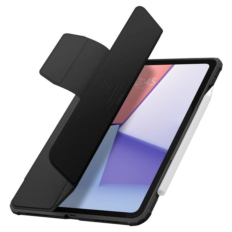 iPad Air 11" (2025 / 2024) Spigen Air Skin Pro Leather Flip Cover - Svart