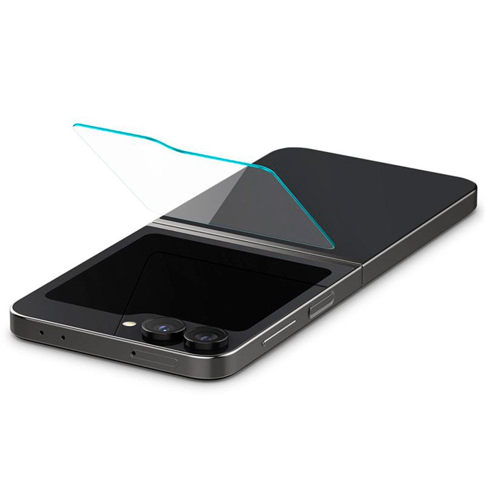 Spigen Samsung Galaxy Z Flip6 EZ Fit Glas.tR Sub Screen Protector - 2 stk. - Case Friendly - Gjennomsiktig
