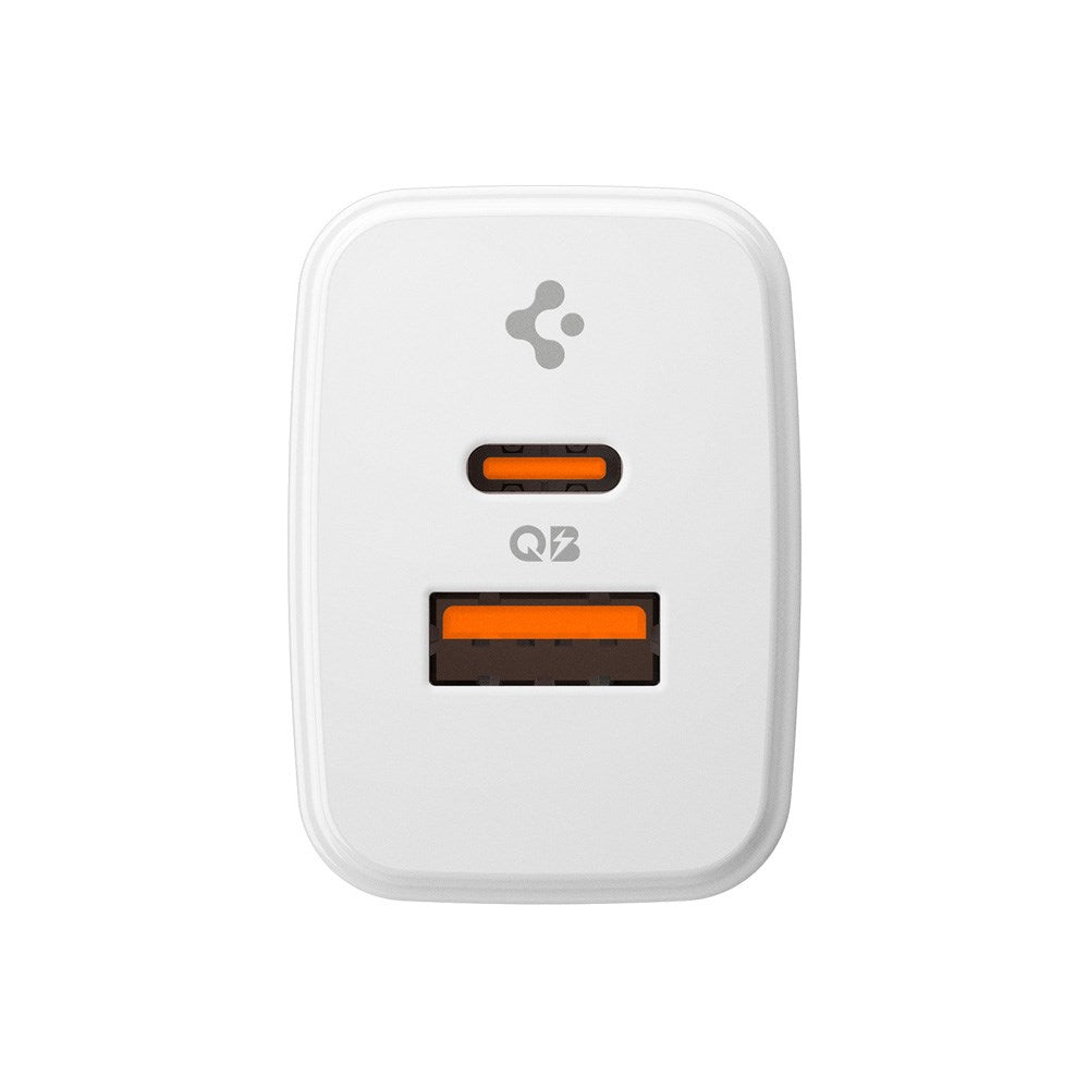 Spigen 20W Vægoplader - 1 x USB-C & 1 x USB-A - Hvid